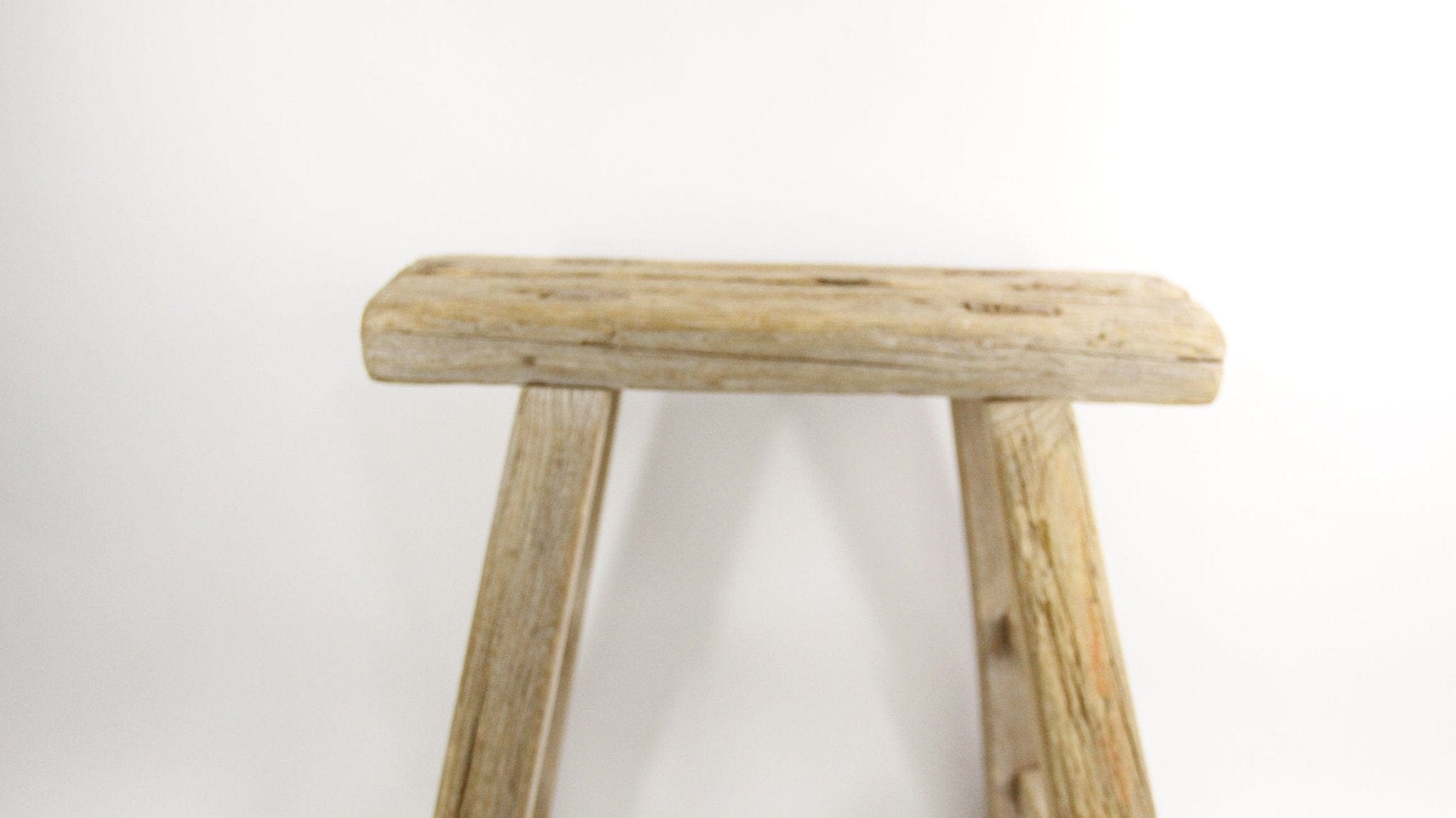 Vintage Elm Wood Stool | Side Table | Small Bench - Debra Hall Lifestyle