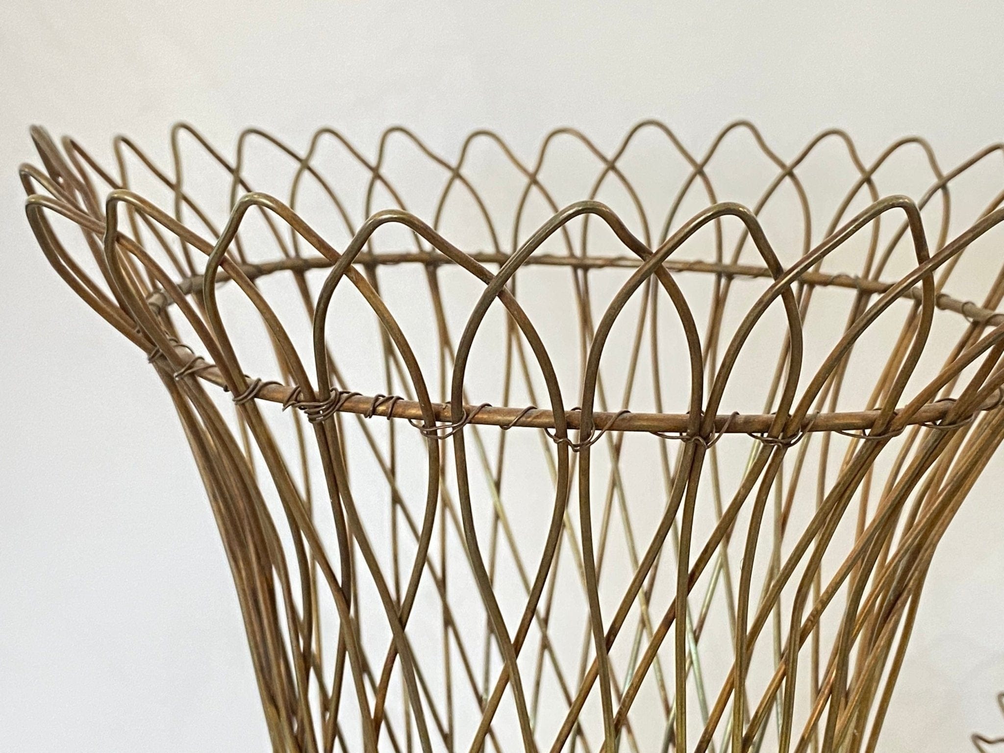 Vintage French Basket | Woven Brass - Debra Hall Lifestyle