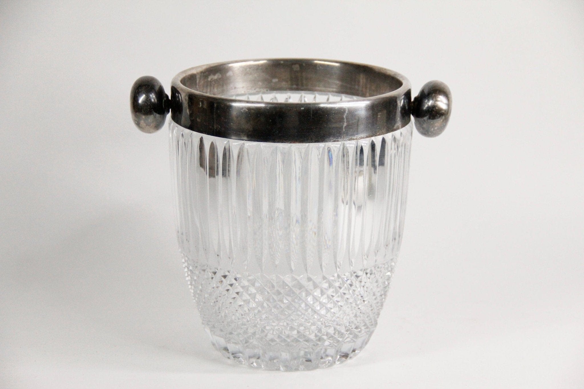 Vintage French Silver & Crystal Champagne Bucket | Wine Cooler - Debra Hall Lifestyle