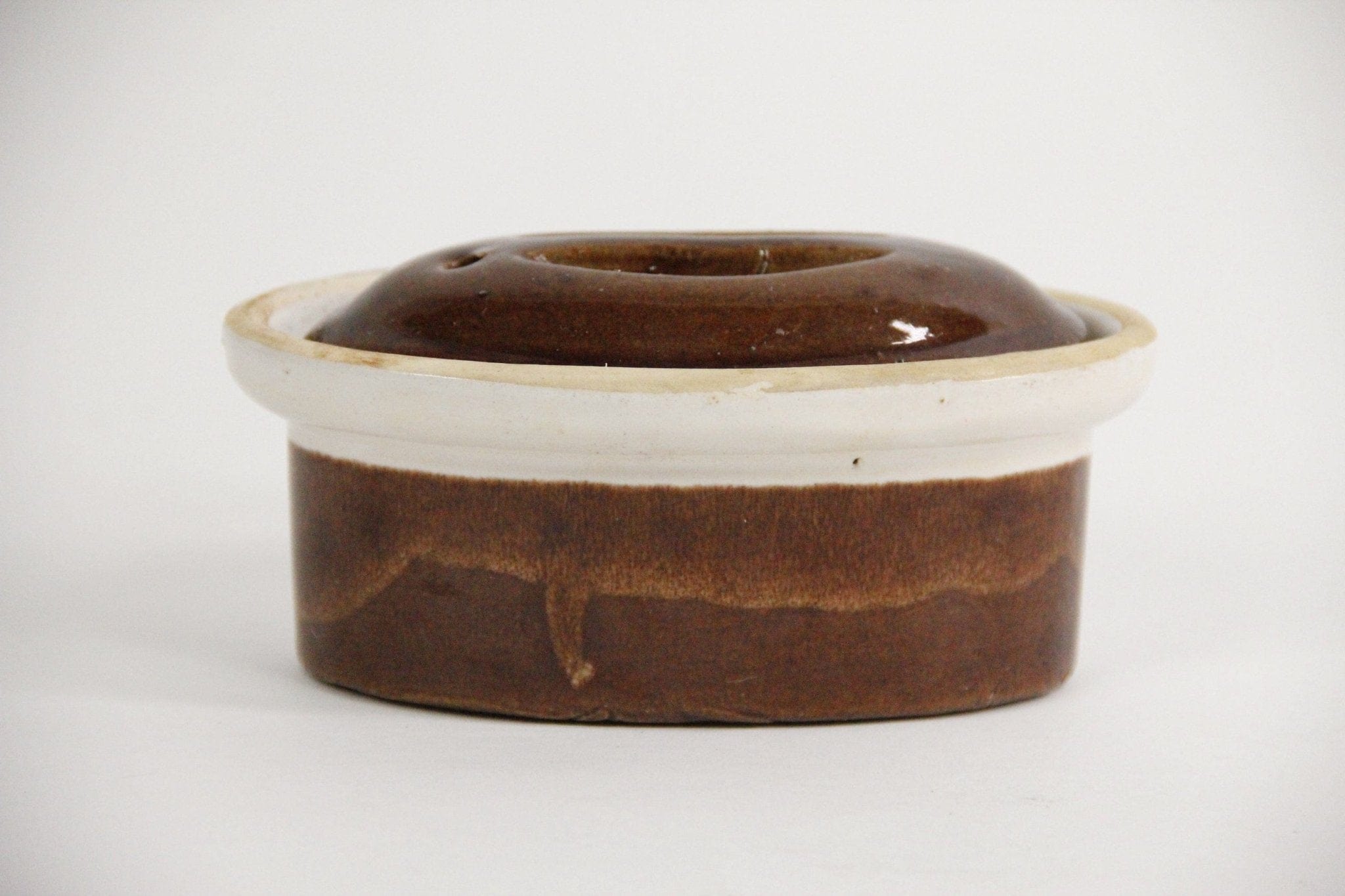 Vintage French Stoneware Terrine | Petite Oval Casserole - Debra Hall Lifestyle