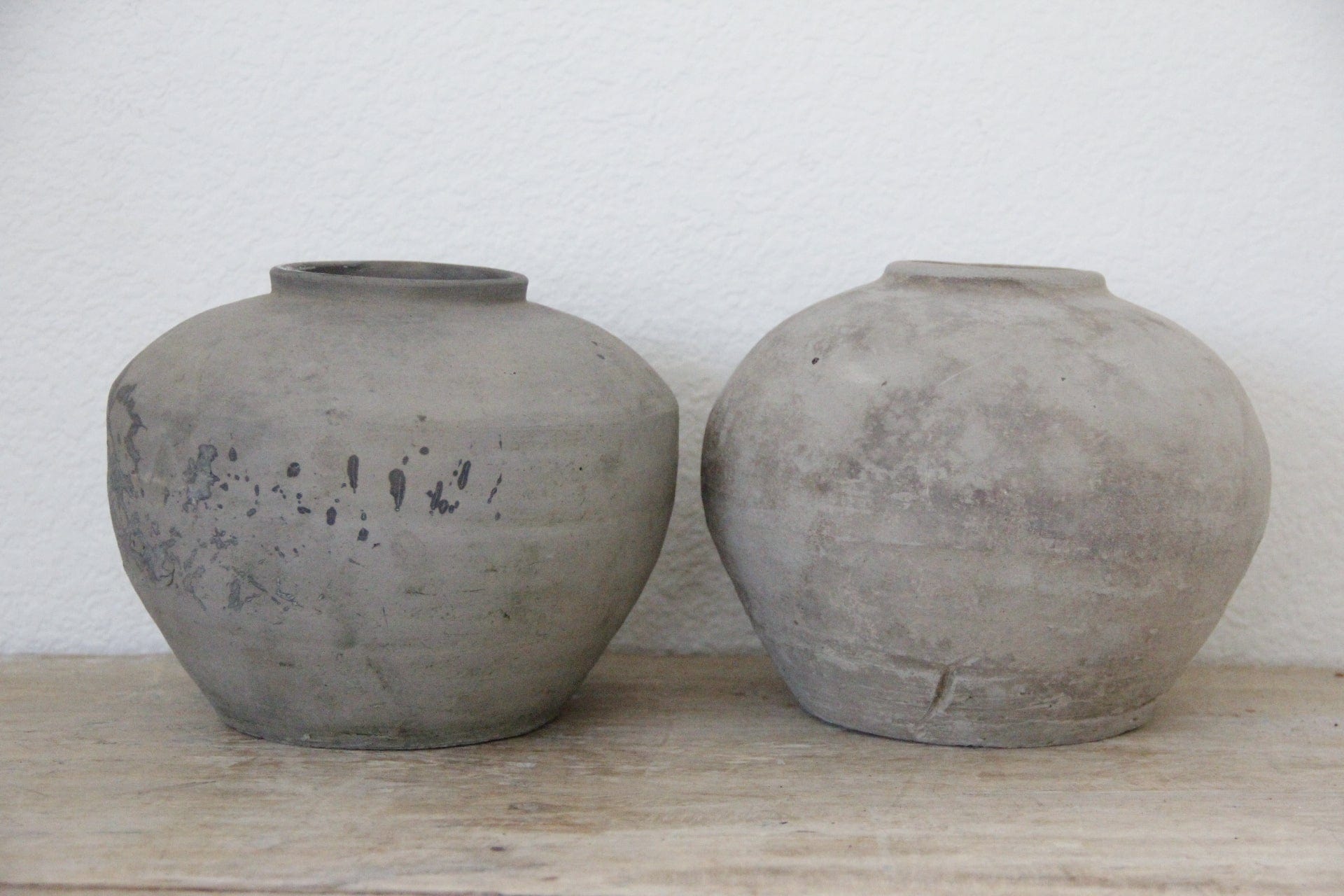 Vintage Gray Clay Water Pot | Vessel - Debra Hall Lifestyle