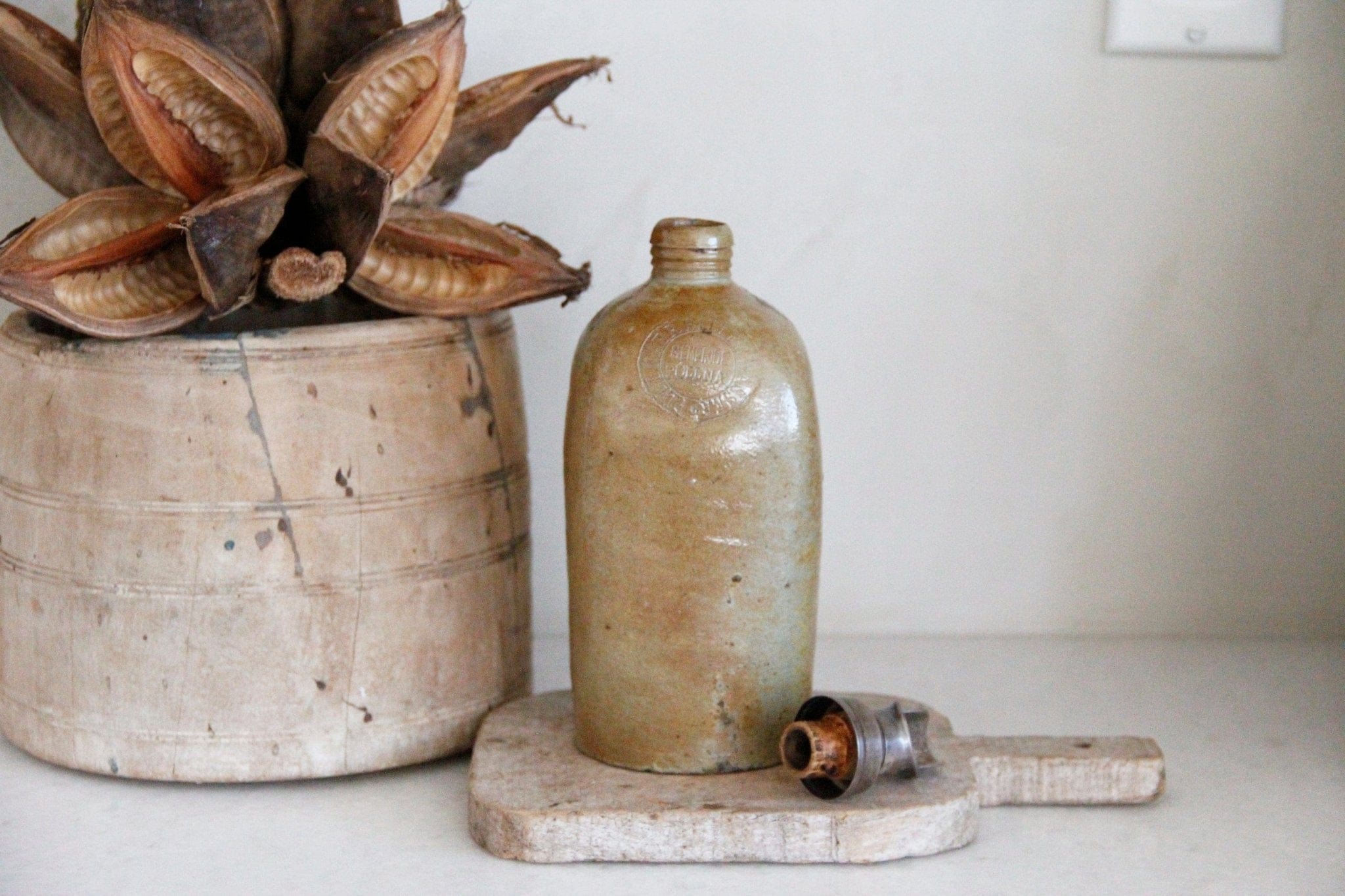 Vintage Stoneware Bottle | 1800s German - Debra Hall Lifestyle